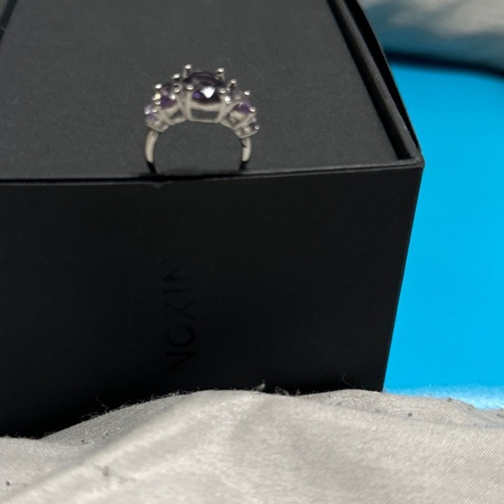 Elegant Silver and Purple Ring